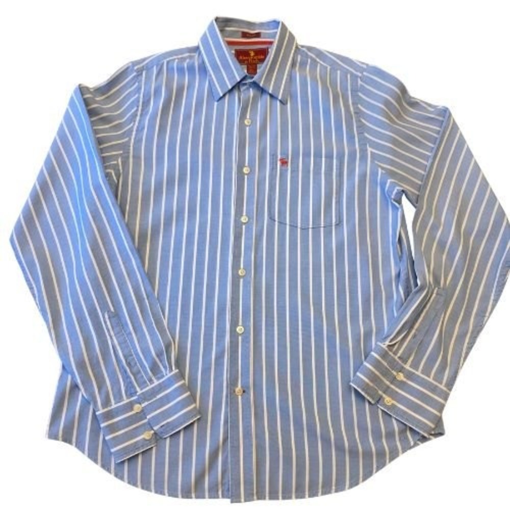 XXL Abercrombie & Fitch Mens Muscle Fit Striped Oxford Button Down Shirt Office‎